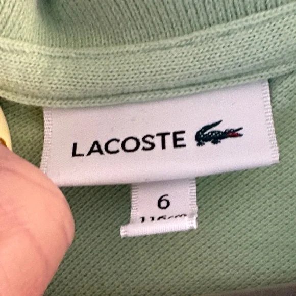 Lacoste Kids Pique Polo Duo in Light Blue & Light Green - Picture 7 of 8